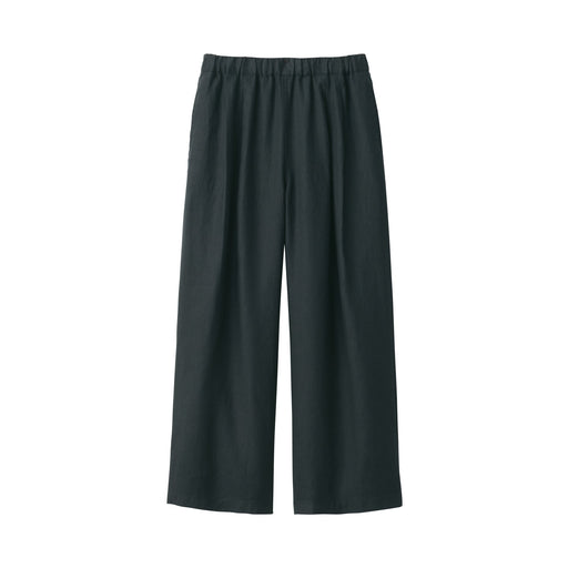 Women's Linen Easy Wide Pants Black MUJI