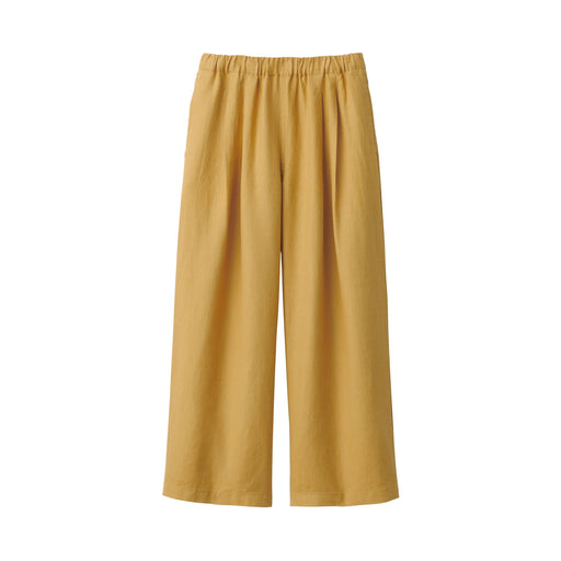 Women's Linen Easy Wide Pants Smoky Yellow MUJI