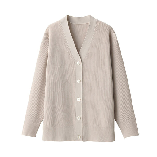 Women's Shape Keep V-Neck Cardigan Oatmeal MUJI