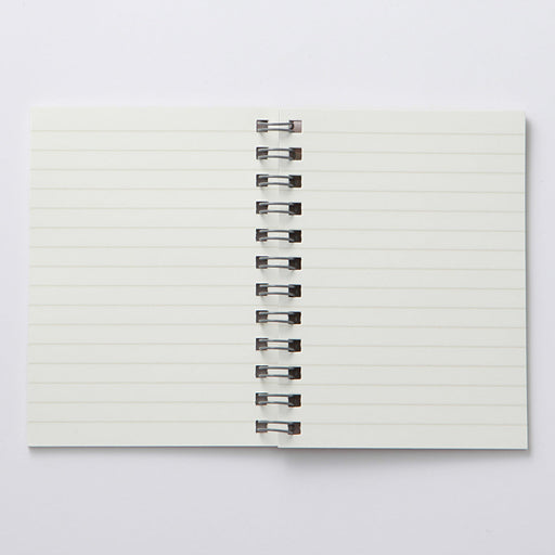 Beige Double Ring Lined Notebook A7 MUJI